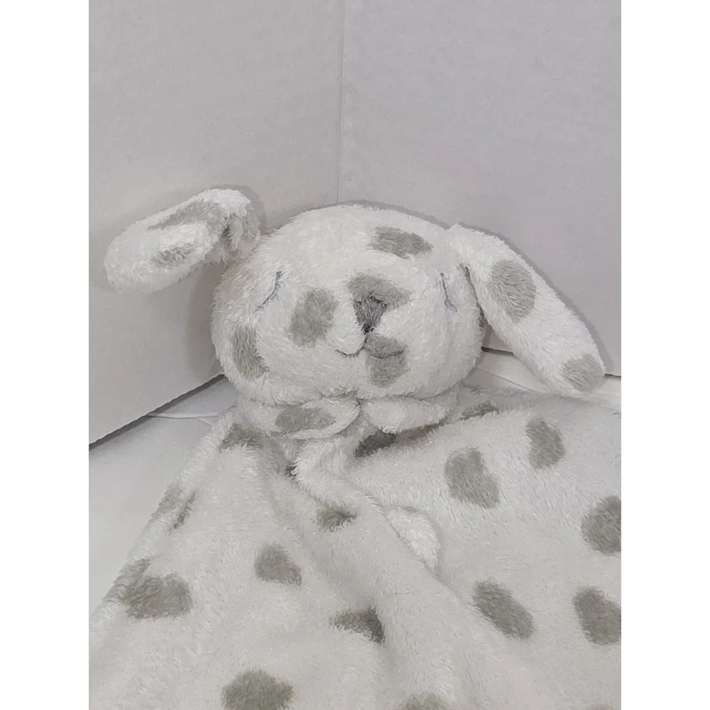 Angel Dear Plush Puppy Dog Knotted Security Baby Blanket Gray & White Lovey